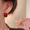 New Year Hot Ankela Red Drip Glaze Ear Clips, High-Grade Autumn Winter Non-Pierced Temperament Earrings