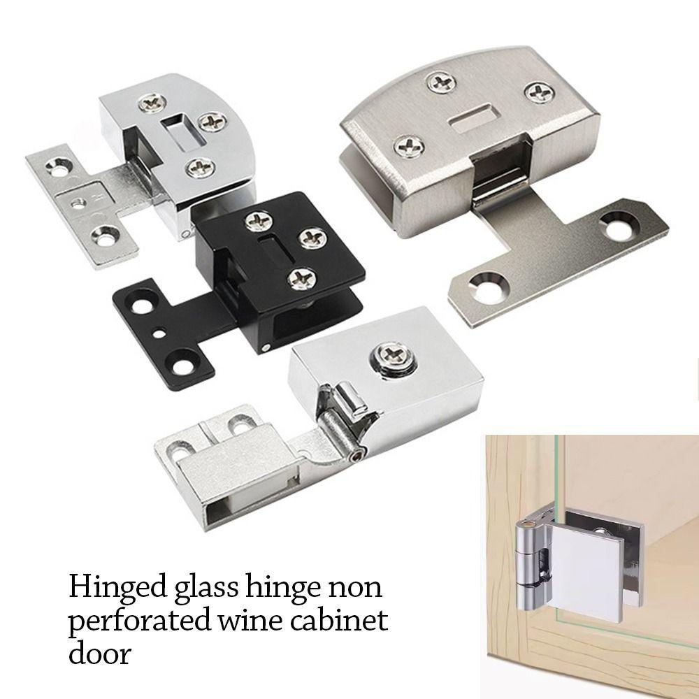 Zinc Alloy Glass Door Clamp Display Cabinet Hinge Multifunctional Hinge Protector Holder Furniture Accessories Hardware