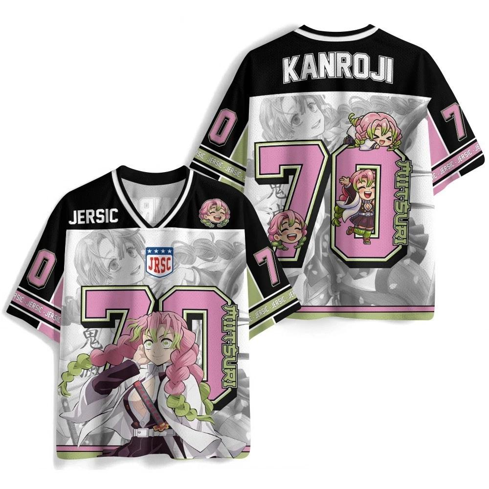 Demon Slayer Kanroji Anime Manga Casual T-Shirt Tee Sports Short Sleeve Polyester M