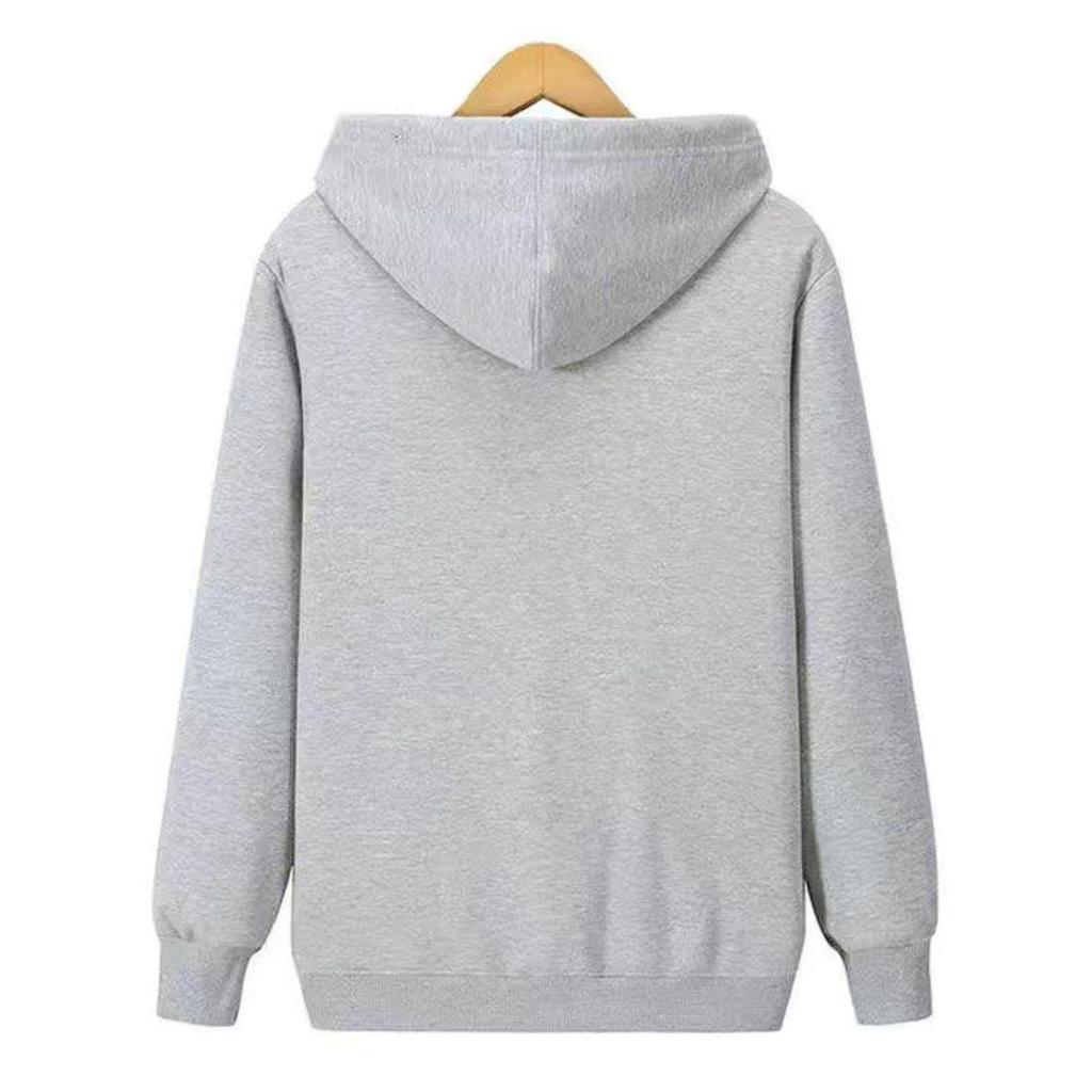 Men's Hong Kong Style Hooded Cardigan Sweatshirt - Autumn/Winter Casual BF Fashion, Solid Color, Loose Fit, Plus Velvet.