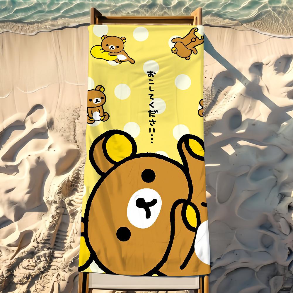 Cute R-Rilakkuma Towel Beach Towel Travel Lightweight Skin Friendly for Pool Beach Camping Cruise Summer