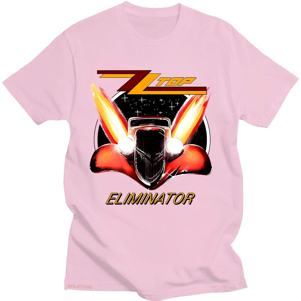 Футболка ZZ Top Eliminator 1983 Tour Футболки ZZ Top Rock мужские классические винтажные летние женскиемужские хлопковые дышащие футболки уличная одежда XL розовый 1640₽