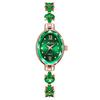 Watch with Crystal Quartz Simple Watch for Women Women's Bracelet, Cute, Stylish, Waterproof, Movement, Design, High-Quality Bangle, Small, Green,