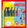 Pencil Case - Stabilo - Woody 3 In 1 - 6 Colors - Sharpener Included - Mixed Child