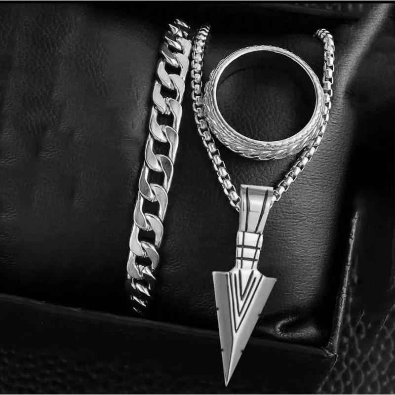 Arrow Titanium Steel Necklace Couple Pair Necklace Niche Handsome Handsome Street Trendy Male Advanced Black Technology