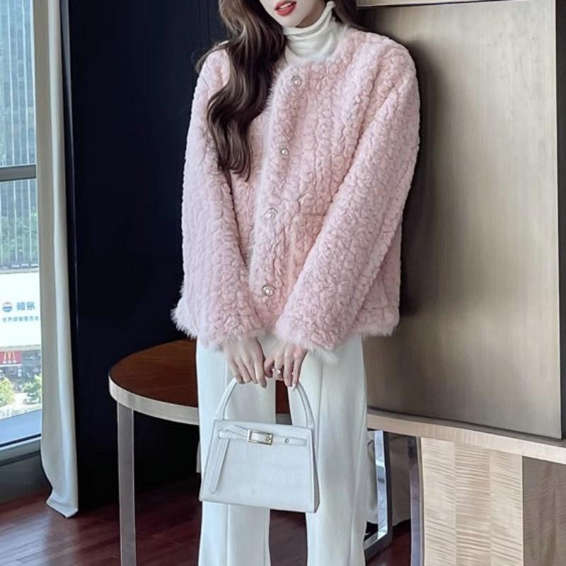 French Style Small Style Jacket for Women, New Design, Loose, Slim, Warm, High-end Plush Top