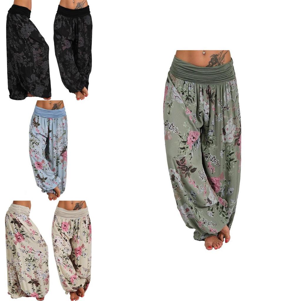 Pantaloni da Yoga Harem da Donna Thailandesi con Comoda Vita Elastica e Vestibilità Ampia