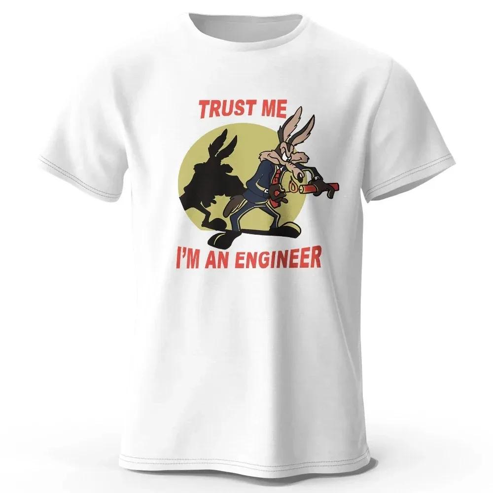 Trust Me I Am An Engineer Printed 100% Cotton Y2k Classic Funny T-Shirt for Men Women Sportswear Tops Tees