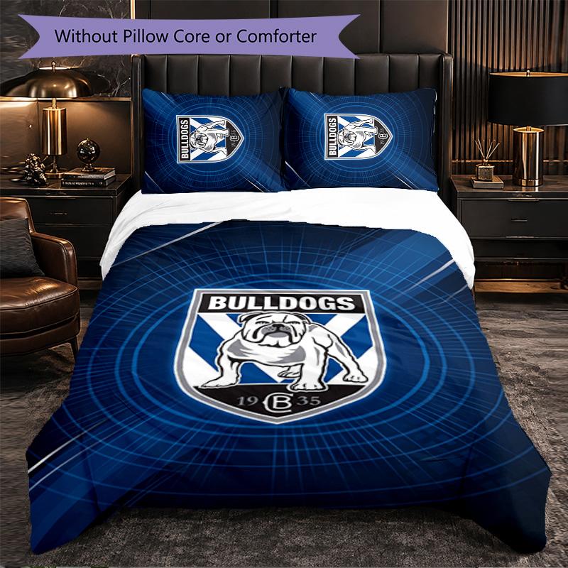 Canterbury-Bankstown Bulldogs Pattern Microfiber 3Pcs Bedding Set Decor Duvet Cover Set For Bedroom Home Use
