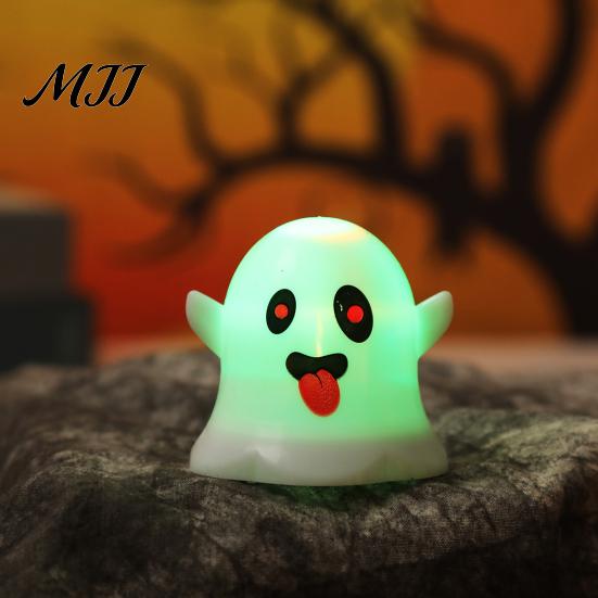 Colorful Ghost Mood Light 6 Pcs Decorative Light, LED Color Changing Warm Flameless Battery-Operated Halloween Party Table Centerpiece Mini