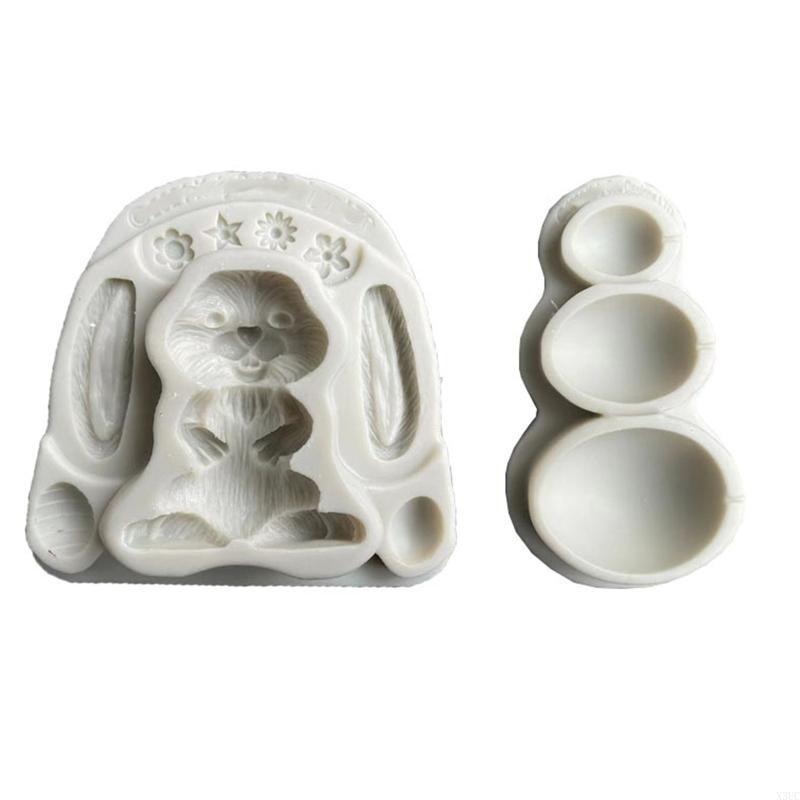Easter Bunny Egg Silicone Mold Fondant Plaster Chocolate Mould Supplies X3UC