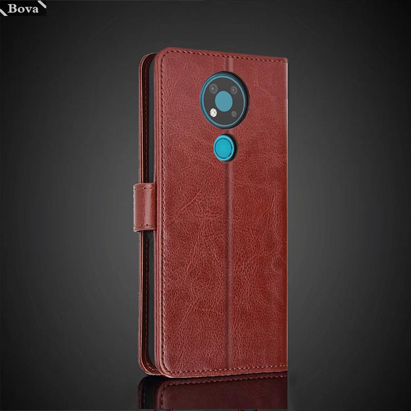 Für NOKIA 3.4 Kartenhalter PU Lederhülle für Nokia 3.4 Klapphülle Retro Geldbörse Tasche Fitted Case Business Fundas Coque