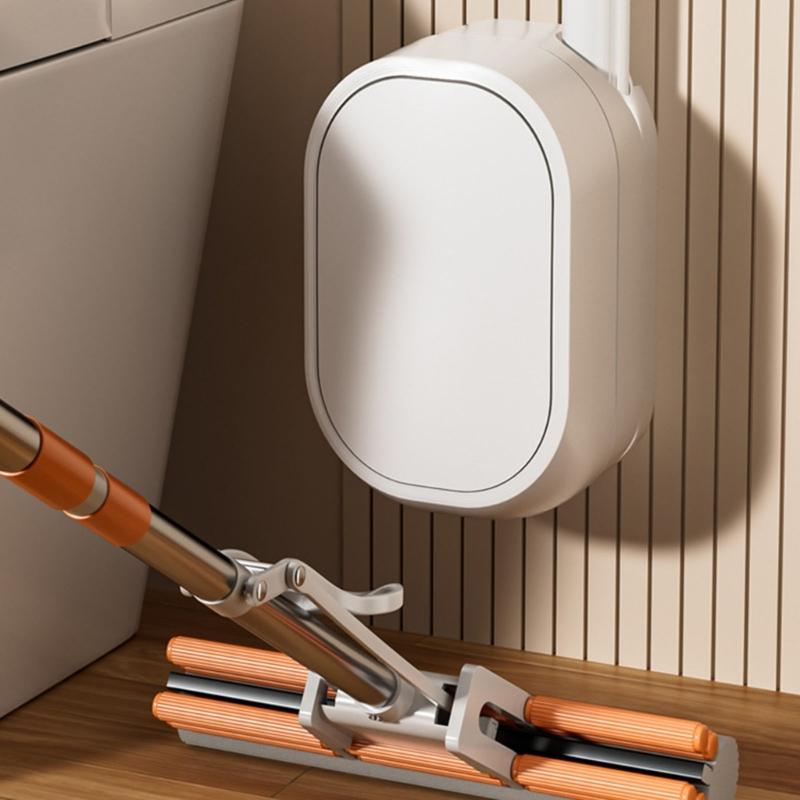 Disposable Toilet Brush with Sponges Head Not Drill Wall Mounted Easy 1 Touches Replacement for Hygienic Bathroom Cleaning