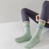 1 Pair Yoga Socks Anti Slip Silicone Mid-Calf Women Sports Socks 95% Cotton Sweat-Absorbent Anti-Odor Breathable Socks