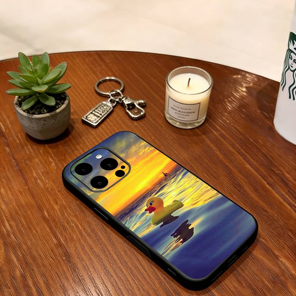 

Duckling Phone Case For iPhone 17,16,15,14,13,12,11 Plus,Pro Max,XS,Soft Silicone Black Cover iPhone16Pro