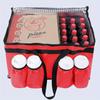 1pc Large Red Insulated Food Delivery Bag with 4 Cup Holders, Zippered Top & Drink Carrier - Durable Fabric Cooler for Catering, Grocery