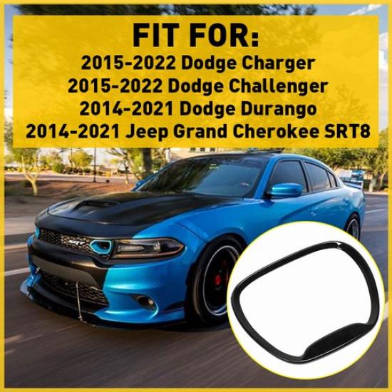 1X Steering Black Center Wheel Ring Trim 2014- for Dodge Durango Accessories