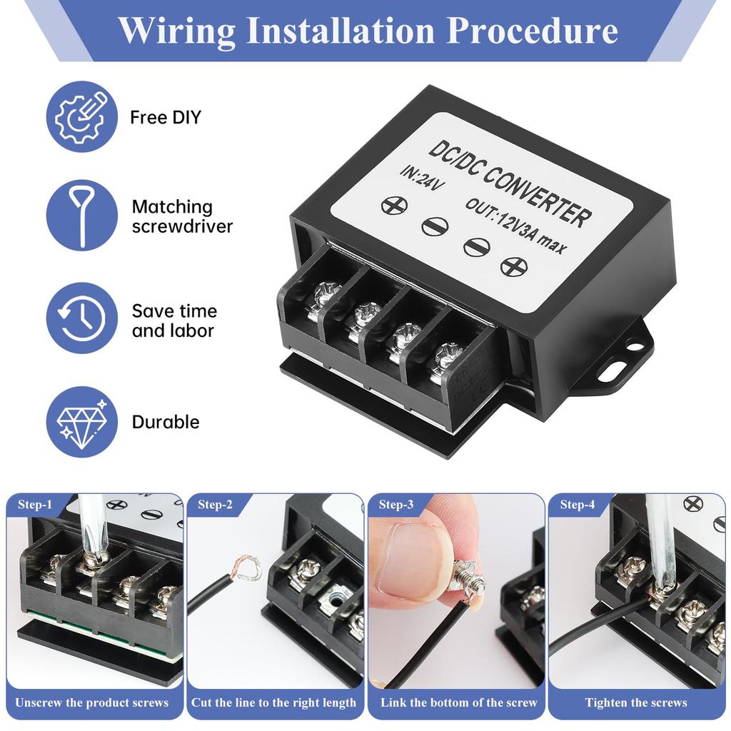 MZHOU 36W DC-DC Step Down Converter 24V To 12V 3A
