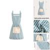 Modern Striped Cotton Linen Apron For Kitchen Home Use With Oil Stain Protection Special Characters Included