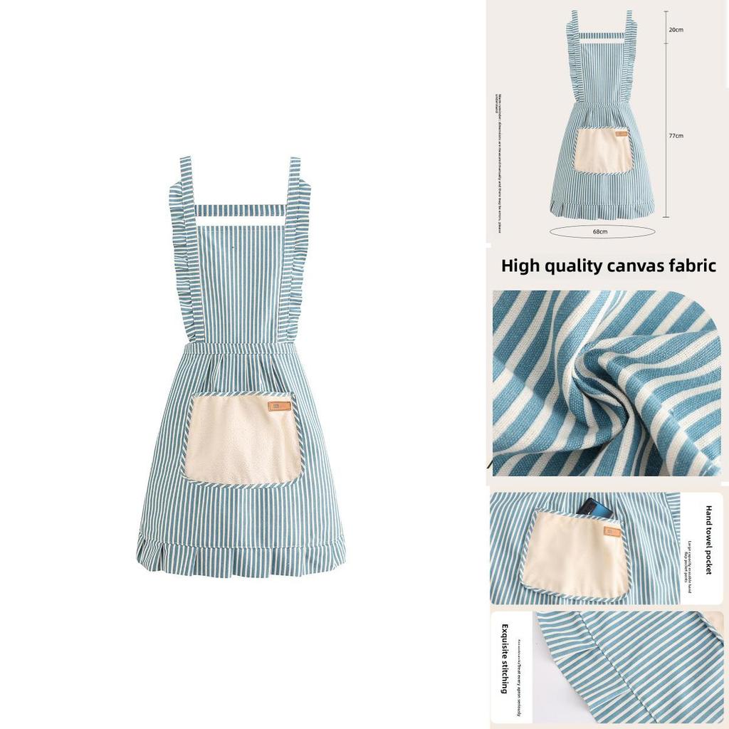 Modern Striped Cotton Linen Apron For Kitchen Home Use With Oil Stain Protection Special Characters Included