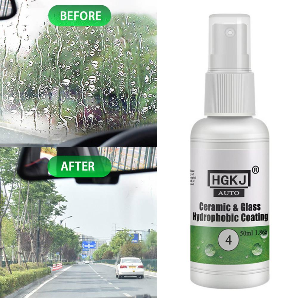 HVIERO-4 Keramikglas Nano Hydrophobe Beschichtung Anti-Regen 20-100ml Windschutzscheibe Regenschutzmittel Spray Auto Entferner Politur Zubehör