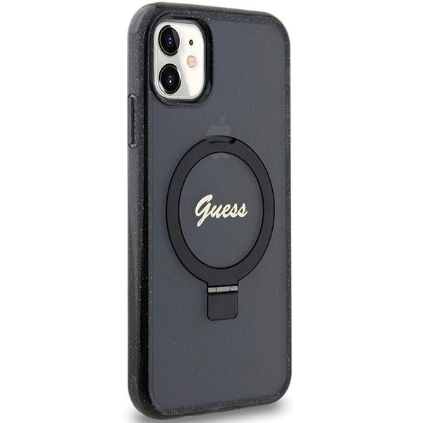 Guess Guhmn61Hrsgsk Iphone 11 / Xr 6.1 Czarny/Black Hardcase Ring Stand Script Glitter Magsafe