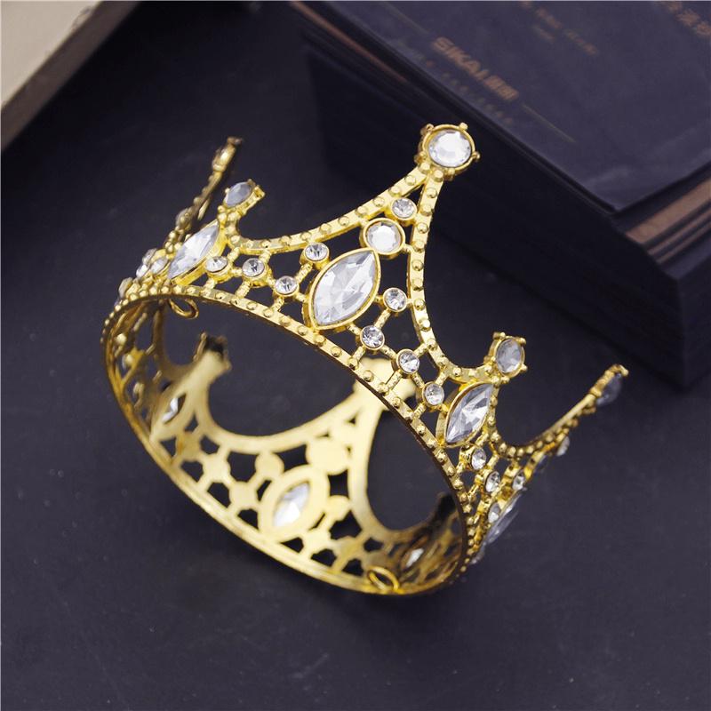 Birthday Crown Cake Decoration Small Circle 8cm Children Diadem Bridal Wedding Hair Jewelry Tiaras Head Ornaments
