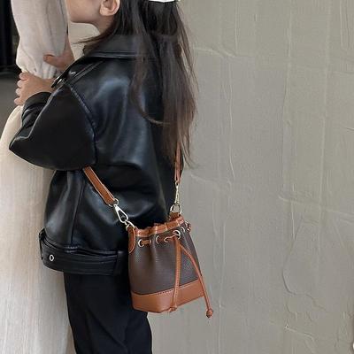 Cute Mini Drawstring Bucket Bag for Kids and Parents - Fashionable Crossbody and Coin Purse