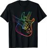 Electric Guitar Tee - Fingertips of Rock T Shirt  Graphic T Shirts Men Clothing Tops Vintage T Shirt Camisas Streetwear Harajuku