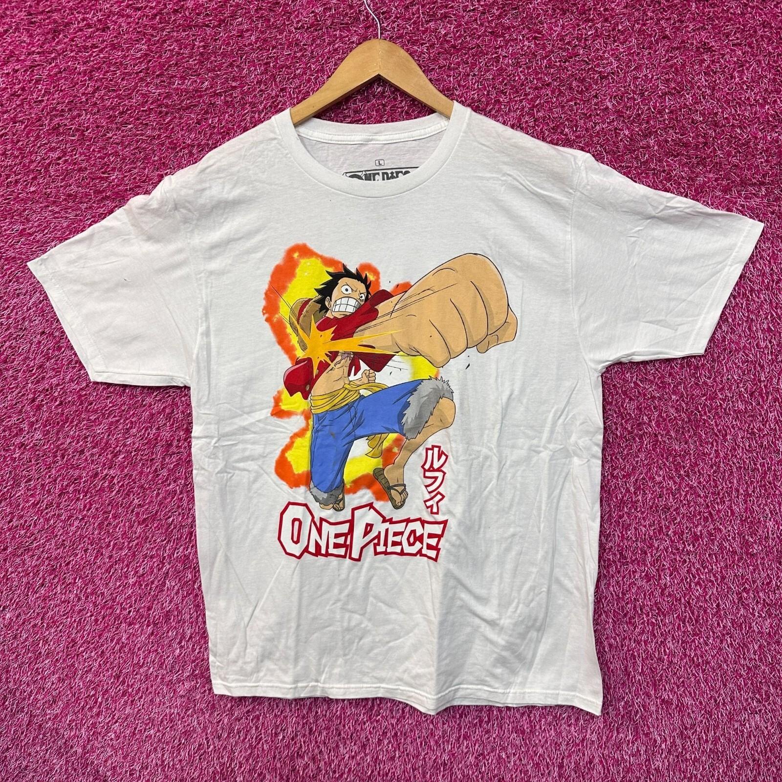 

One Piece Luffy D Monke Super Elastic Punch Anime Tee Large M