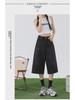 Women's Black Washed High Waist Wide Leg Denim Shorts - Summer Trend