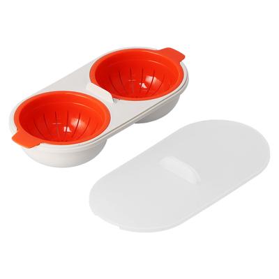 Micro-ondas Ovo Cooker Food Grade PP Removível Drenagem Cesta Ovo Cooker para Micro-ondas Ovos Cozidos Vermelho