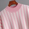 Women's Autumn and Winter Midi Round Neck Striped Loose Knit Pullover Top