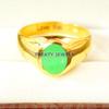 Jade Oval Cut With 925 Sterling Silver Gold Plated Ring For Men's #B159 JL375675680368