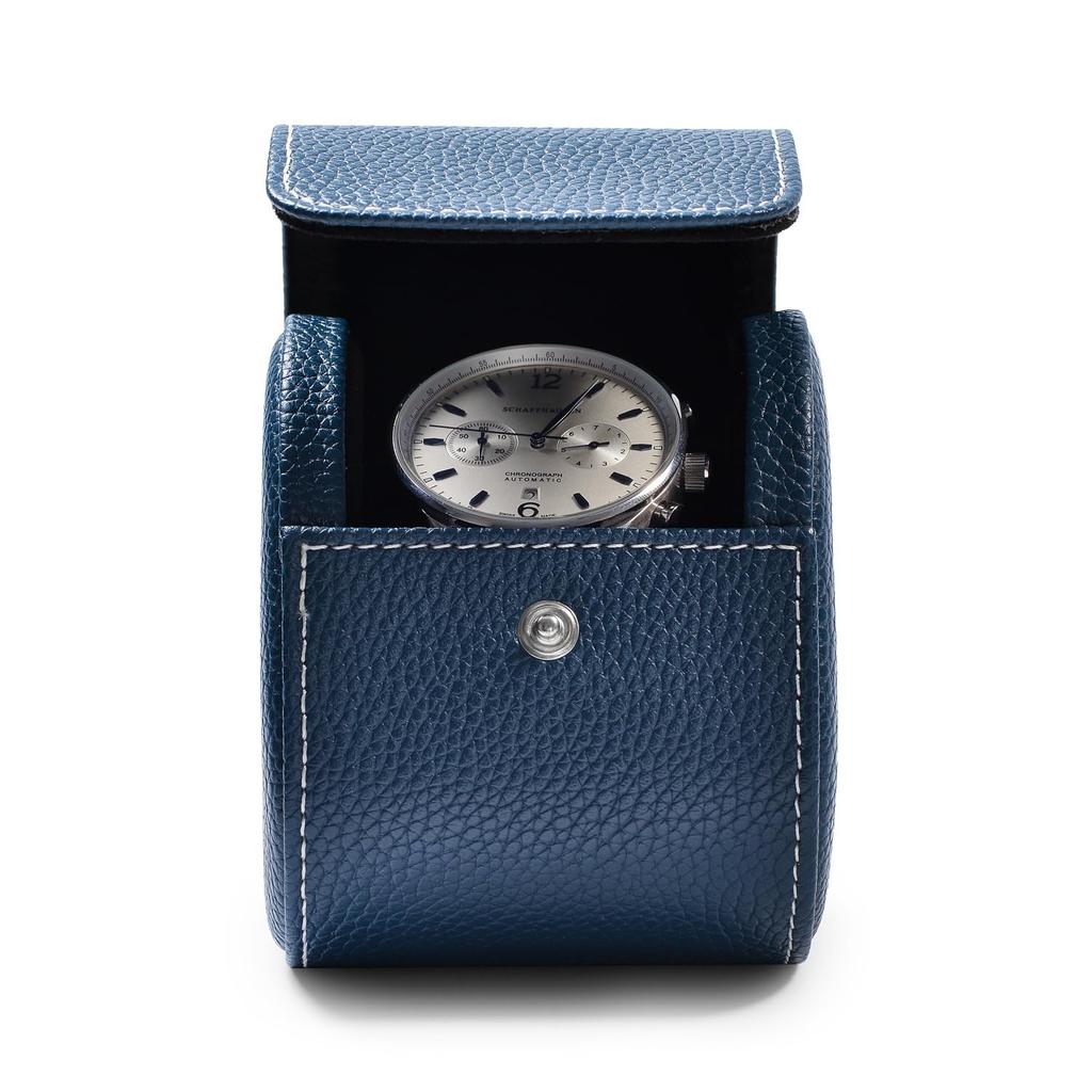 Papten Watch PU Business B00906 Case, Leather, Mini, Portable, 1-Watch Case, Luxury, Stylish, Travel, Trip, Gift, (Blue)