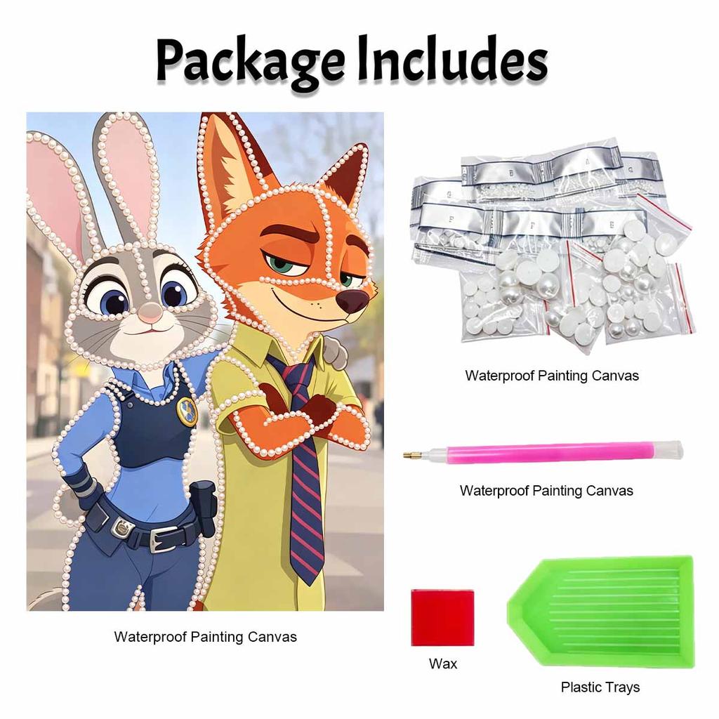 Disney Pearl Painting DIY Zootopia Sparkling Cute Pearl Art Painting Pearl Gem Painting, Home Wall Decoration Crafts