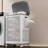 Plastic Folding Dirty Clothes Basket Dust-proof Rolling Laundry Basket  Apartment