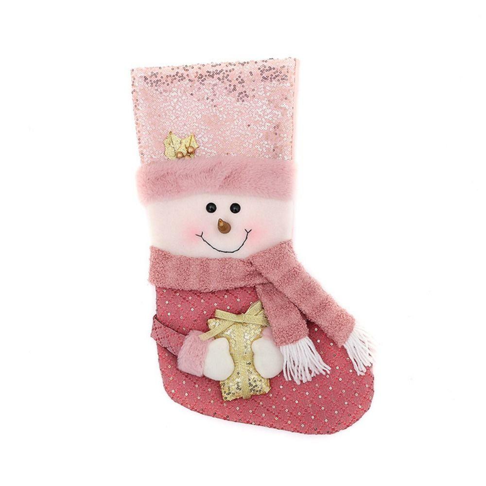 Large Capacity Pink Christmas Socks Decorative Christmas Children Candy Bags  Festival