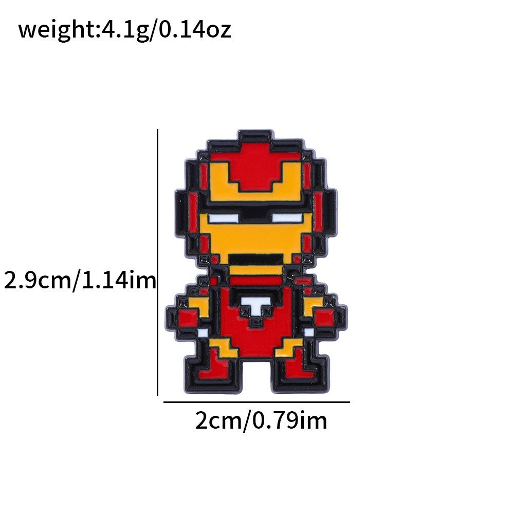 

Superhero Metal Badge Avengers Pixel Wind Iron Man Spider-Man Alloy Brooch