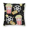 Retro Movie Night Popcorn Cushion Cover Camera Floor Pillowcase Sofa Cool Home