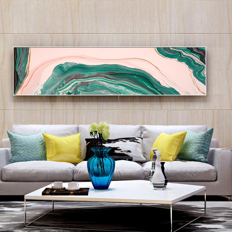 Modern Abstract Long Pink Marble Pattern Poster Bedroom Canvas Paintings Prints Wall Art Pictures for Living Room Home Decor