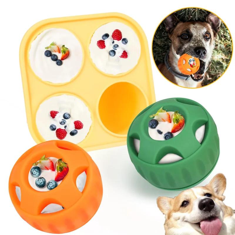 Long Lasting Freezeable Dog Chew Toys with Treat Tray Fillable Chew Toy for Aggressive Chewers Anxiety Relief Cooling Silicone