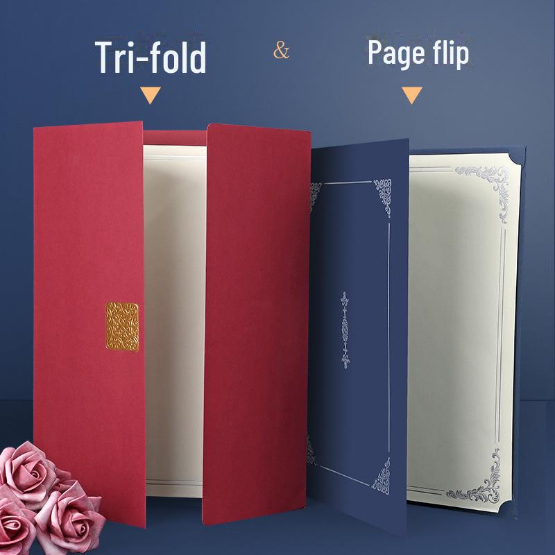 Individuelles dreifach gefaltetes Konferenzzertifikat mit Heißprägung