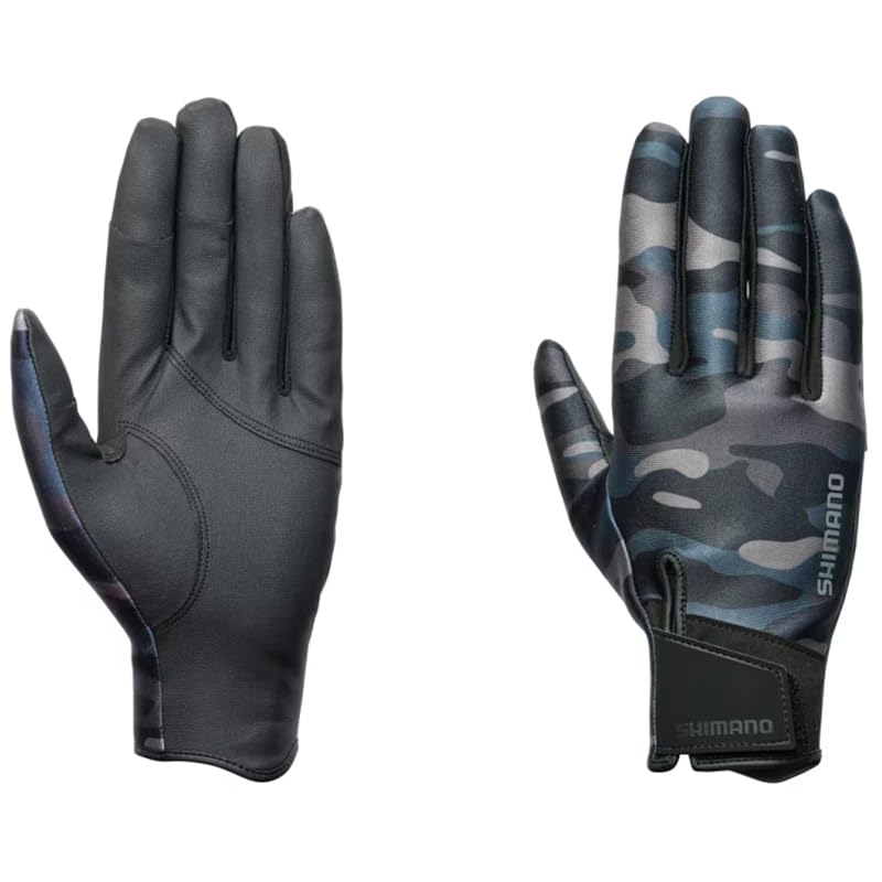 Shimano 03 Titanium-Alpha Fingerless Gloves GL-052Y Black Multi Camo XL
