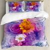 Watercolor Flower Duvet Set Bedding Three-Piece Set