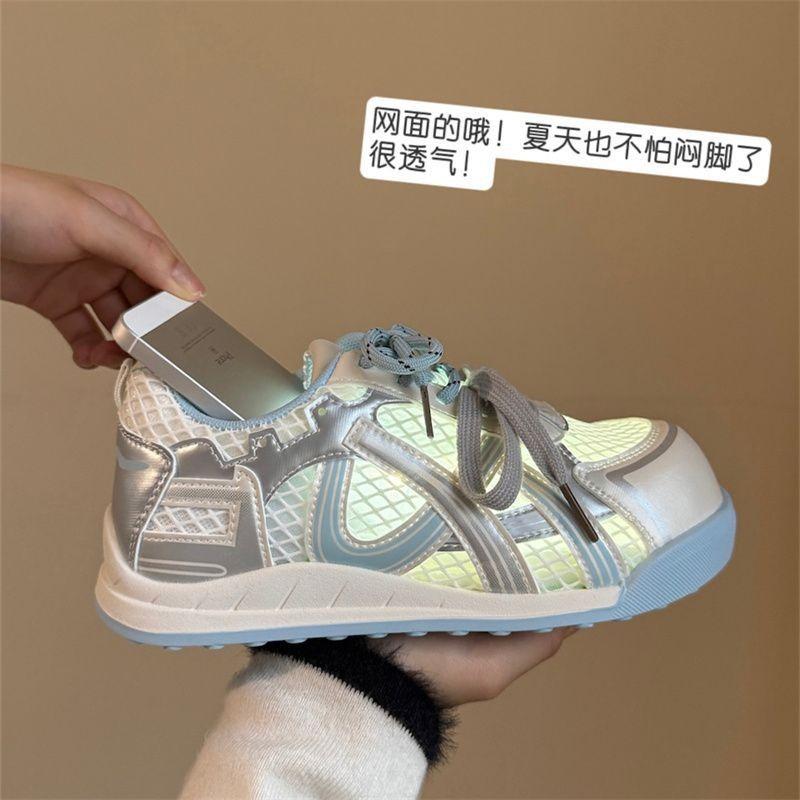 thick-soled summer mesh breathable women's new board shoes niche thick-soled student casual sports shoes women's shoes