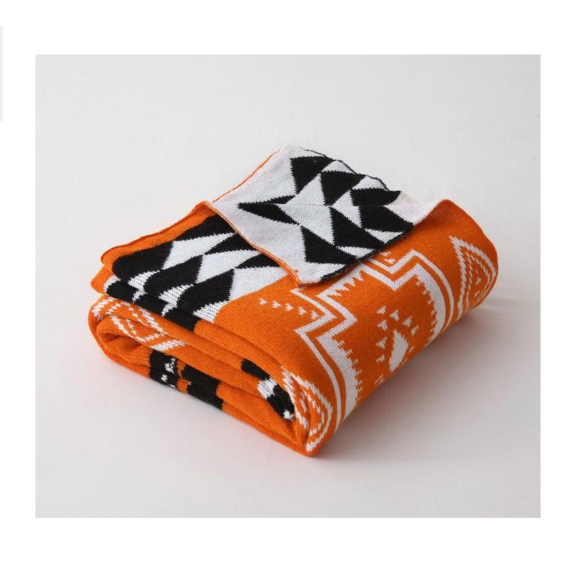 Knitted Throw Blanket Sofa Bed Office Nap Geometric Ins Style Soft Fleece Warm All Season