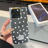Square Back Tube Protection Clear Case For iPhone 15 Plus 12 16 ProMax 14 Pro Max 11 13 Anti-Oxygen,White Polka Dots Pattern Casing