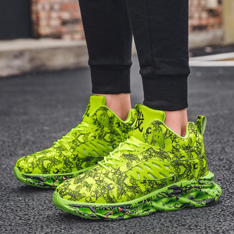 Big Size 39-46 Mens Outdoor Shoes Sports Running Shoes PU Leather Graffiti