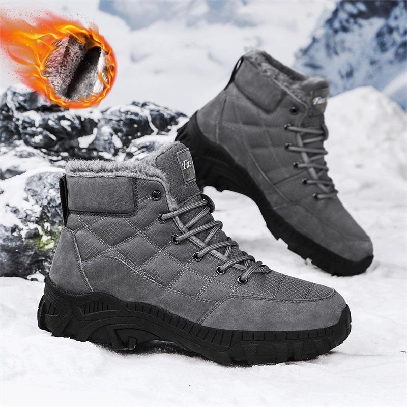 

Новые мужские зимние ботинки Универсальные и легкие с плюшевой изоляцией Тренд Высокие уличные походные ботинки Толстые хлопковые ботинки Размер 38-48 47